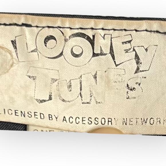 Looney Tunes 90s Vest Womens M Black Sunflower Satin VTG Tweety Taz Bugs Bunny - Picture 14 of 15